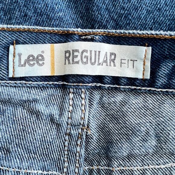 Lee Regular Fit High Waisted Medium Wash Straight Jeans Mens Size 38 x  29 Blue - Picture 7 of 9